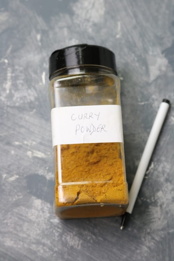 store curry powder in a spice jar