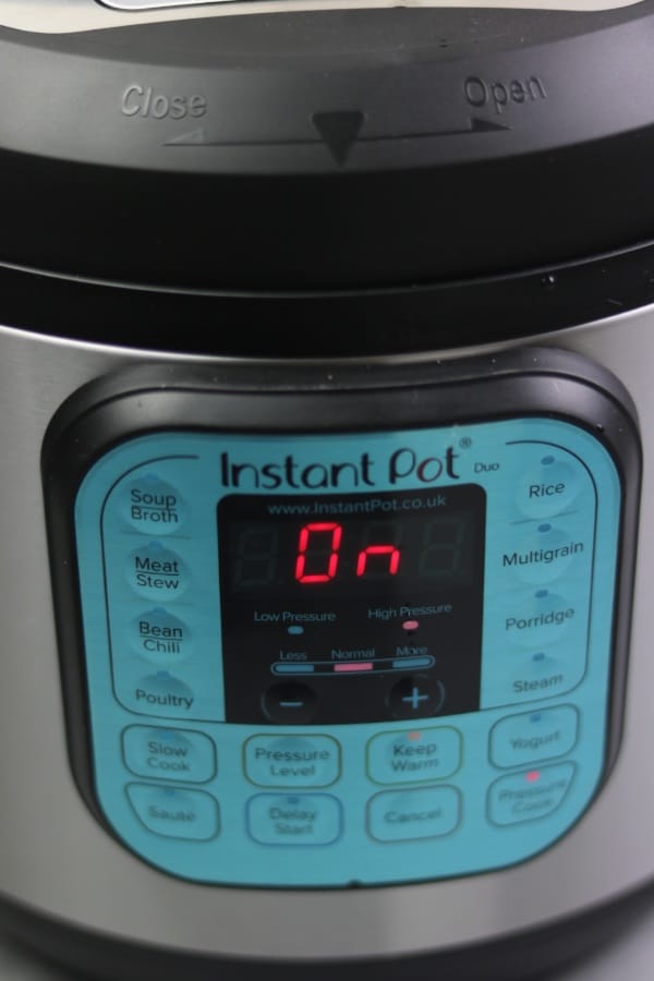 instant pot on button