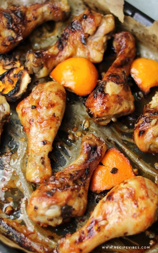 Simple orange baked chicken picture. Easy and quick