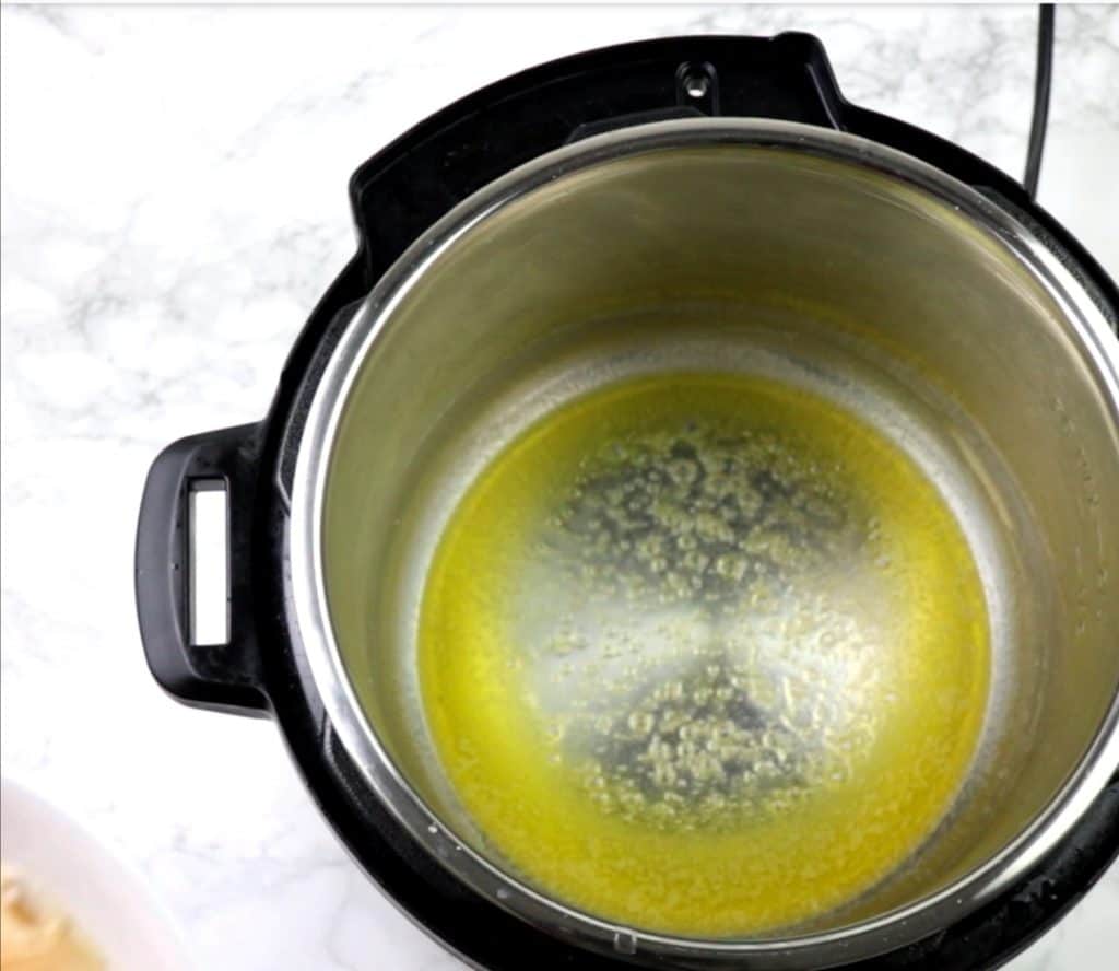 butter inside instant pot inner pot