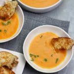 serve instant pot tomato soup with grilled bread