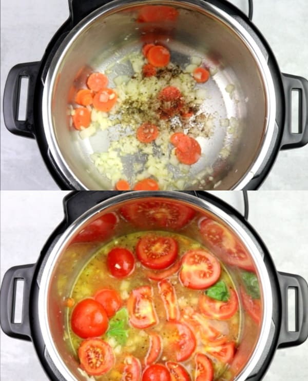 step by step shots of tomato soup