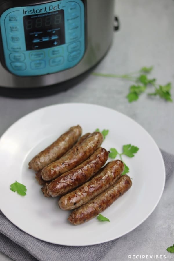 Instant Pot Italian Sausage on plate