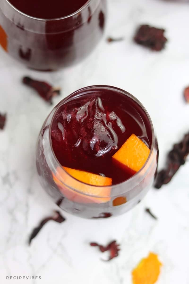 sorrel drink in wine cup