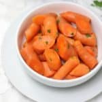 Instant pot carrot served in white plate