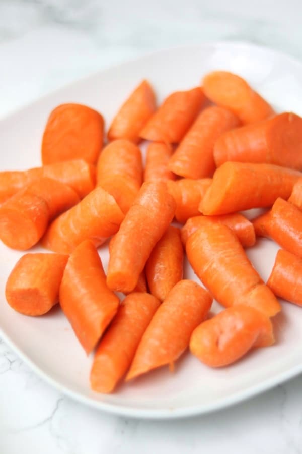 cleaned and diced carrots