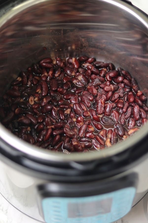 cooked instant pot pressure cooker kidney beans inside instant pot