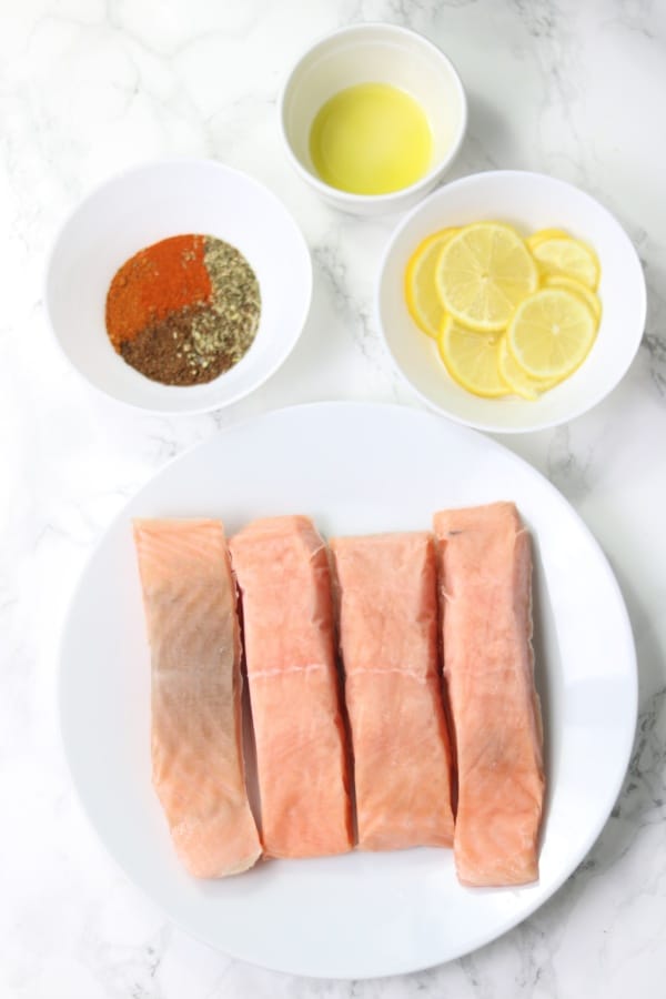 Picture showing ingredients for salmon