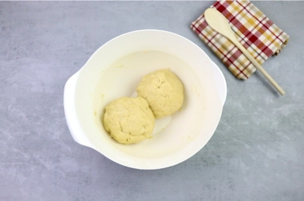 pastry for sausage rolls inside mixing bowl