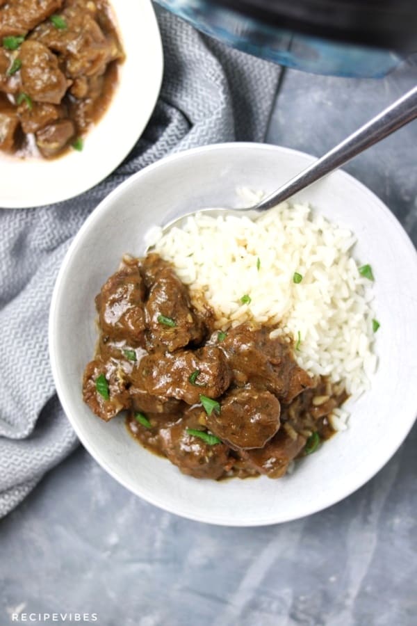 beef tips and rice