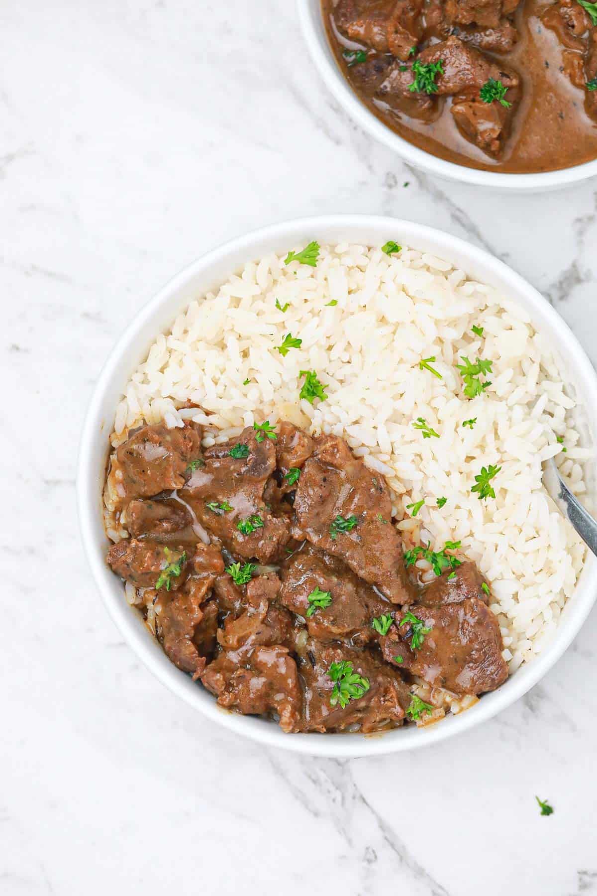 served and garnished with parsley.