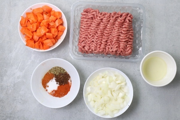 ingredients for meat pie