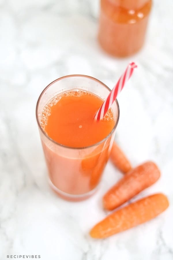 carrot orange juice in a cup