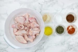 ingredients for baked chicken wings.