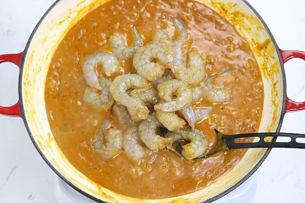 shrimp added in the curry.