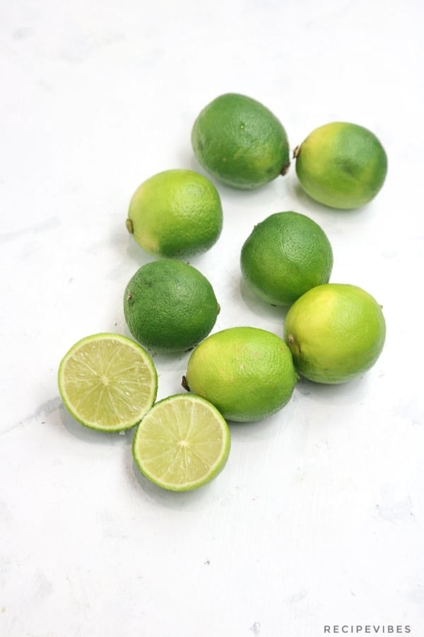 8 Limes with one cut into 2/