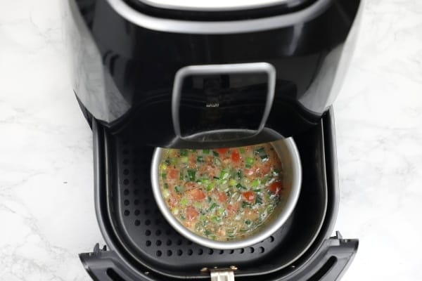 omelette pan in the air fryer.