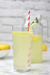 lemonade in cup and jug.
