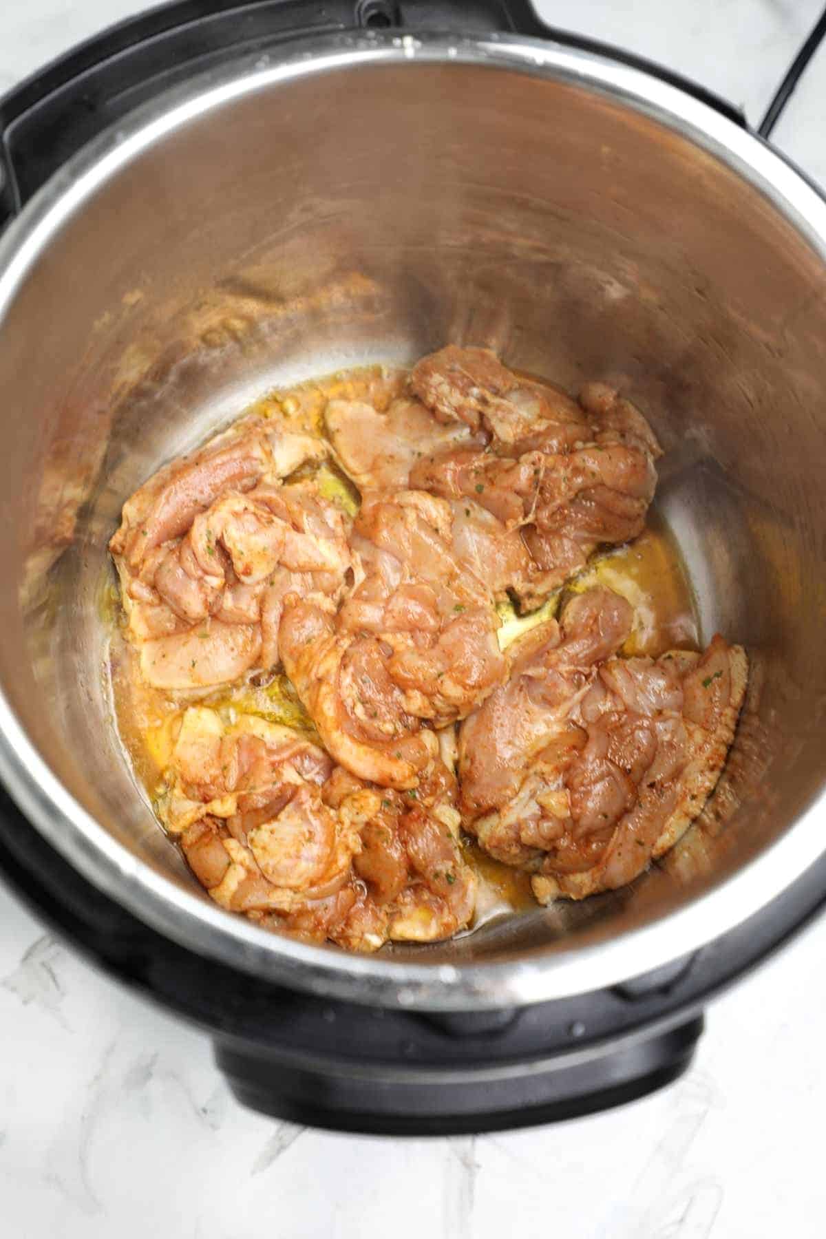 the thighs in the instant pot.