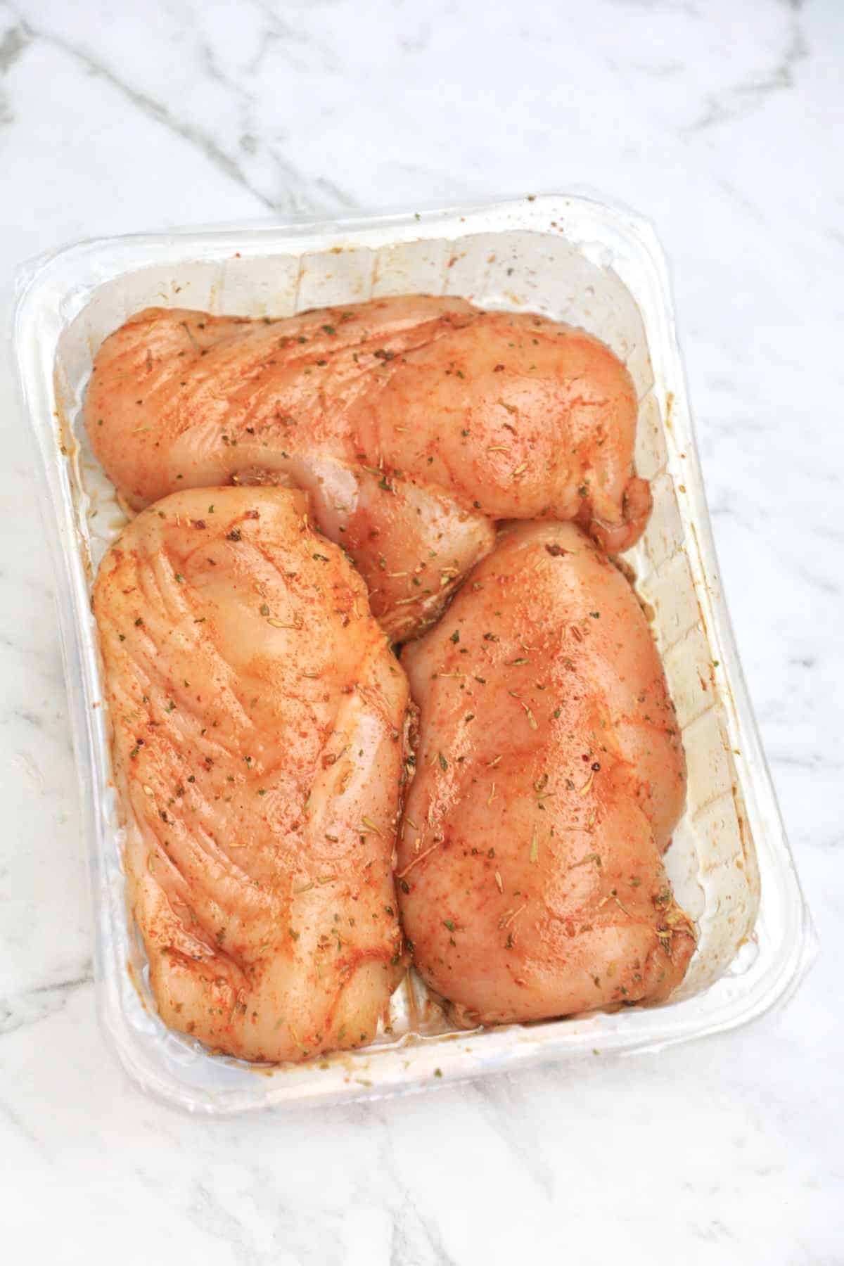 seasoned chicken breasts.