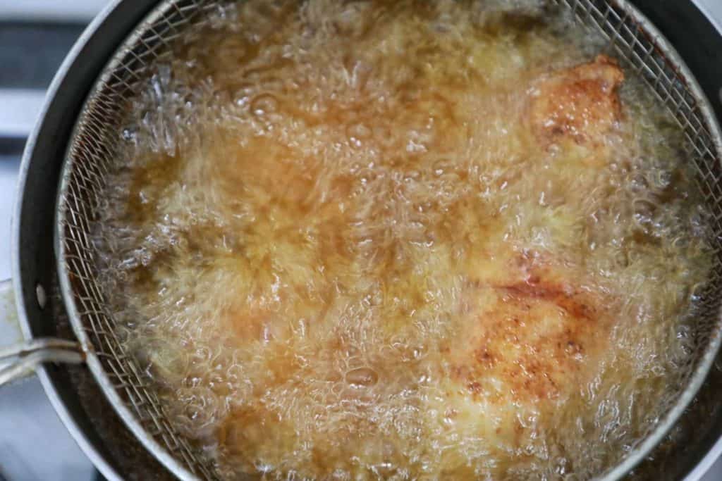 frying in a pan.