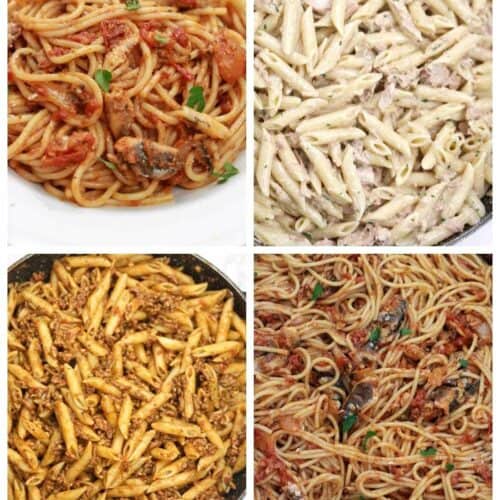 pasta recipes picture collage.