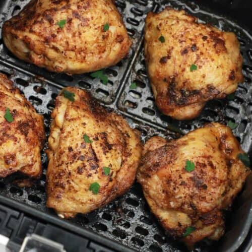 cooked bone in chicken thighs in air fryer.