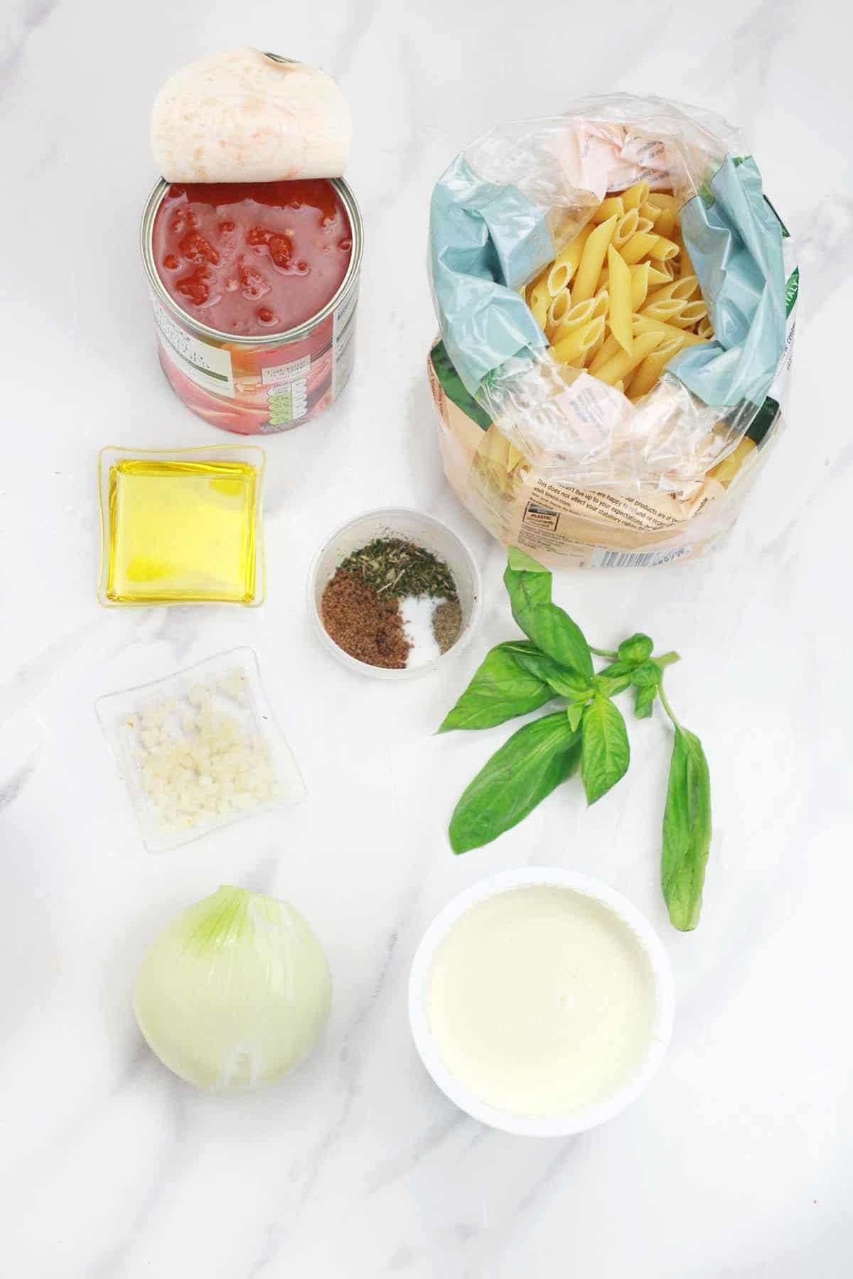 ingredients for the dish displayed.