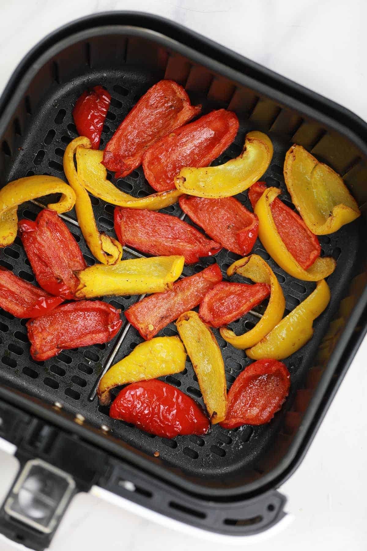 air fryer peppers displayed.