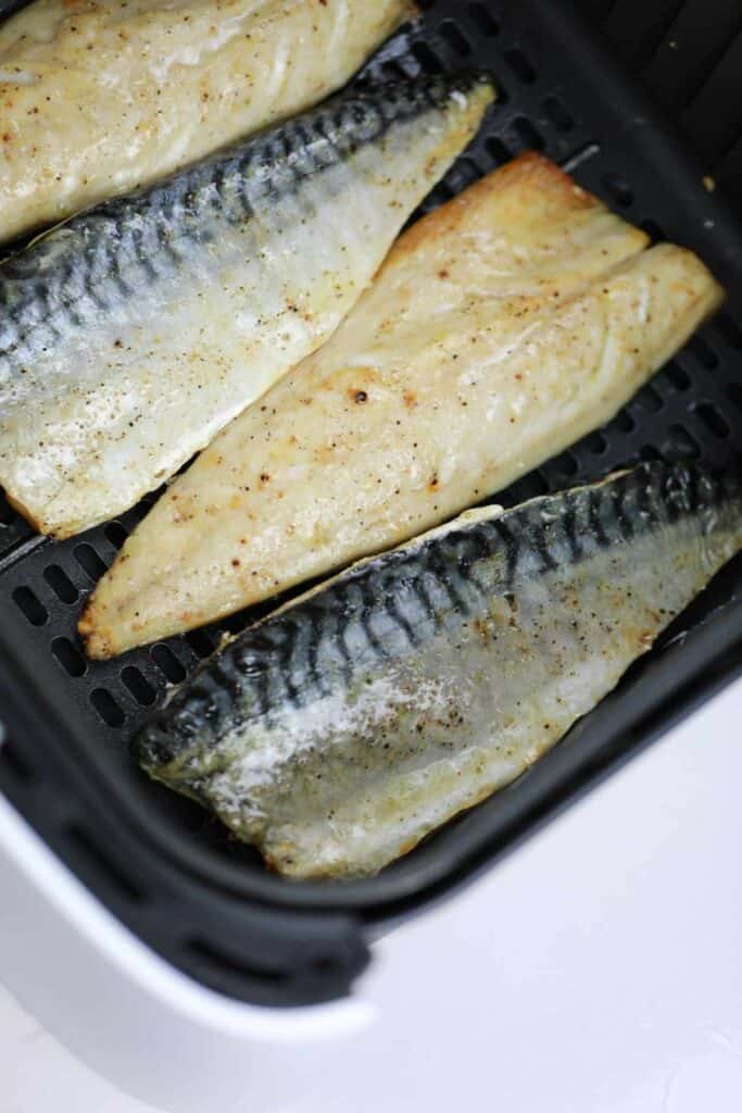 air fried mackerel displayed.
