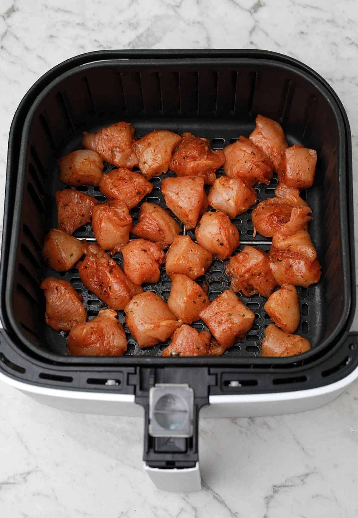 seasoned chicken bites in air fryer.