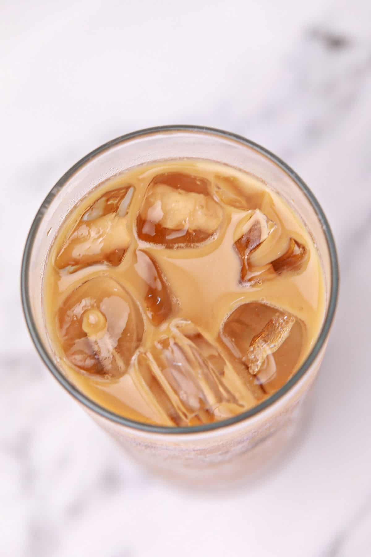 homemade iced coffee in a cup