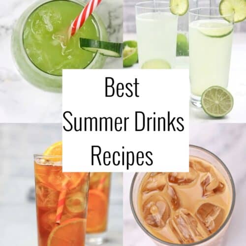 summer drinks in a picture collage.