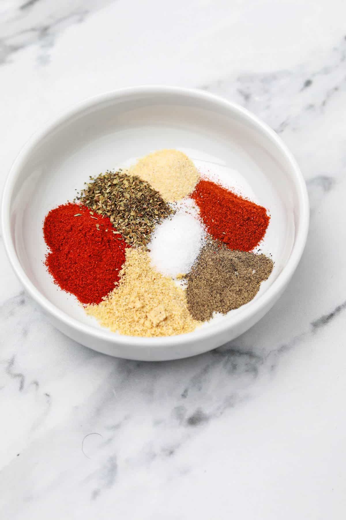 ingredients added to a mixing bowl.