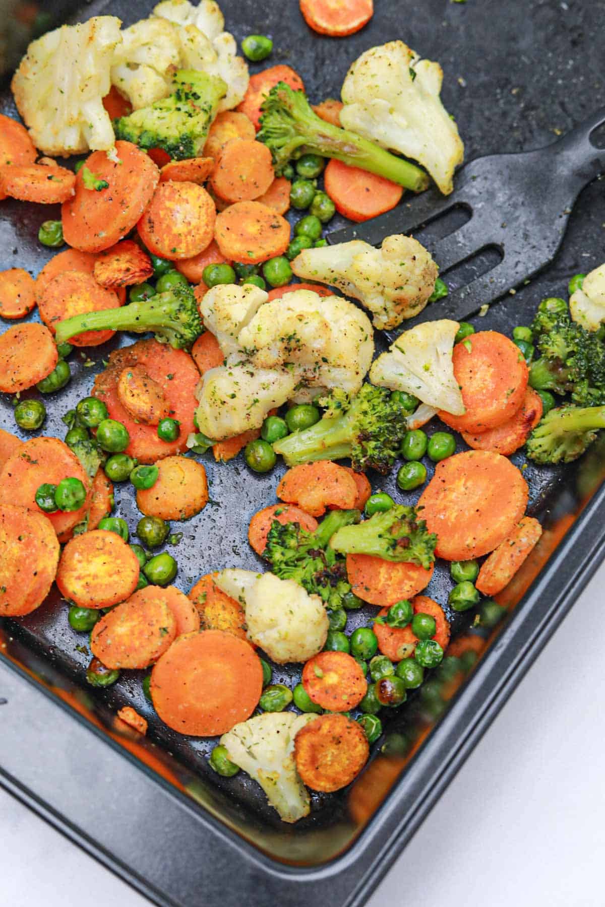 cooked and displayed in the baking tray.