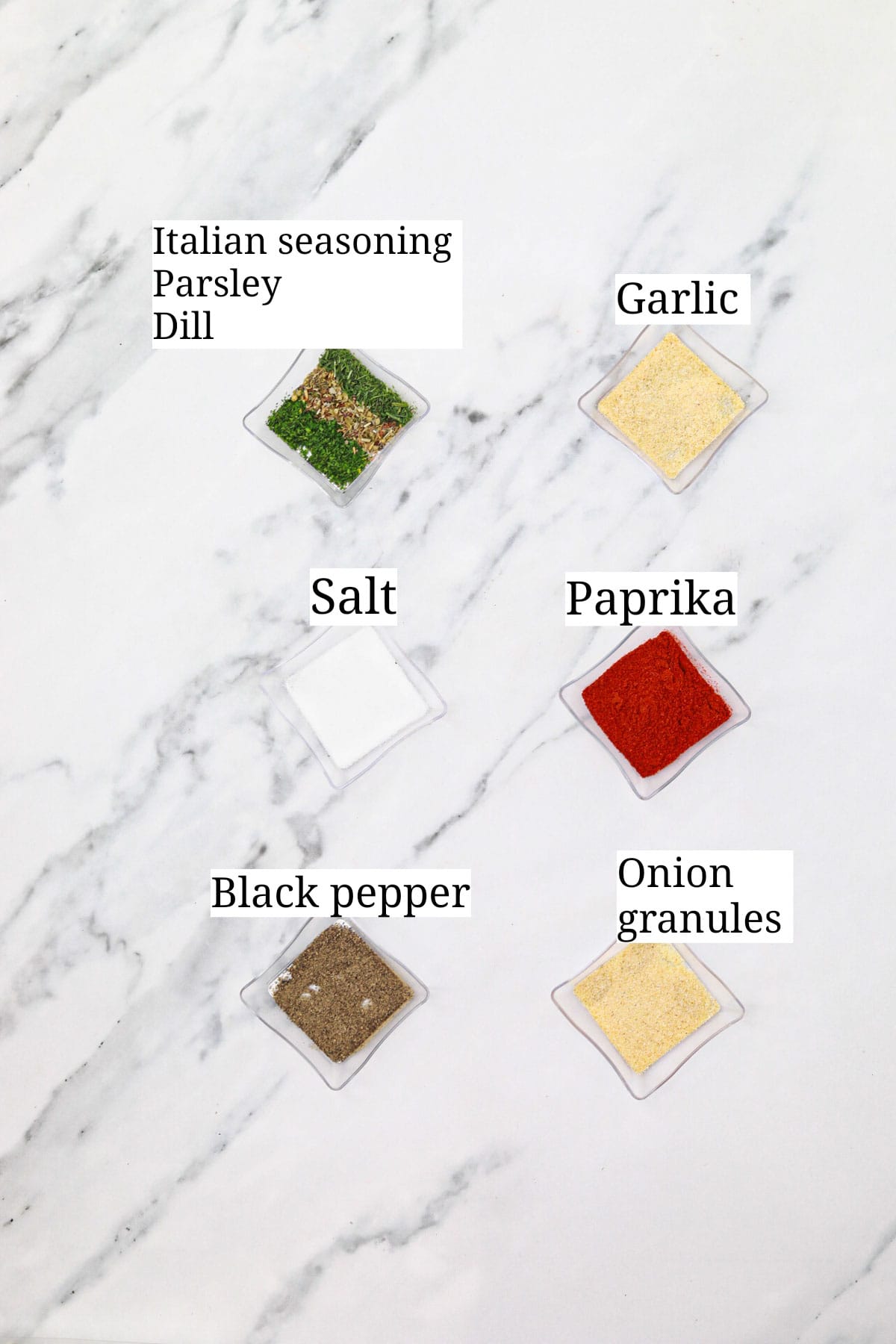 ingredients for vegetable seasoning displayed.