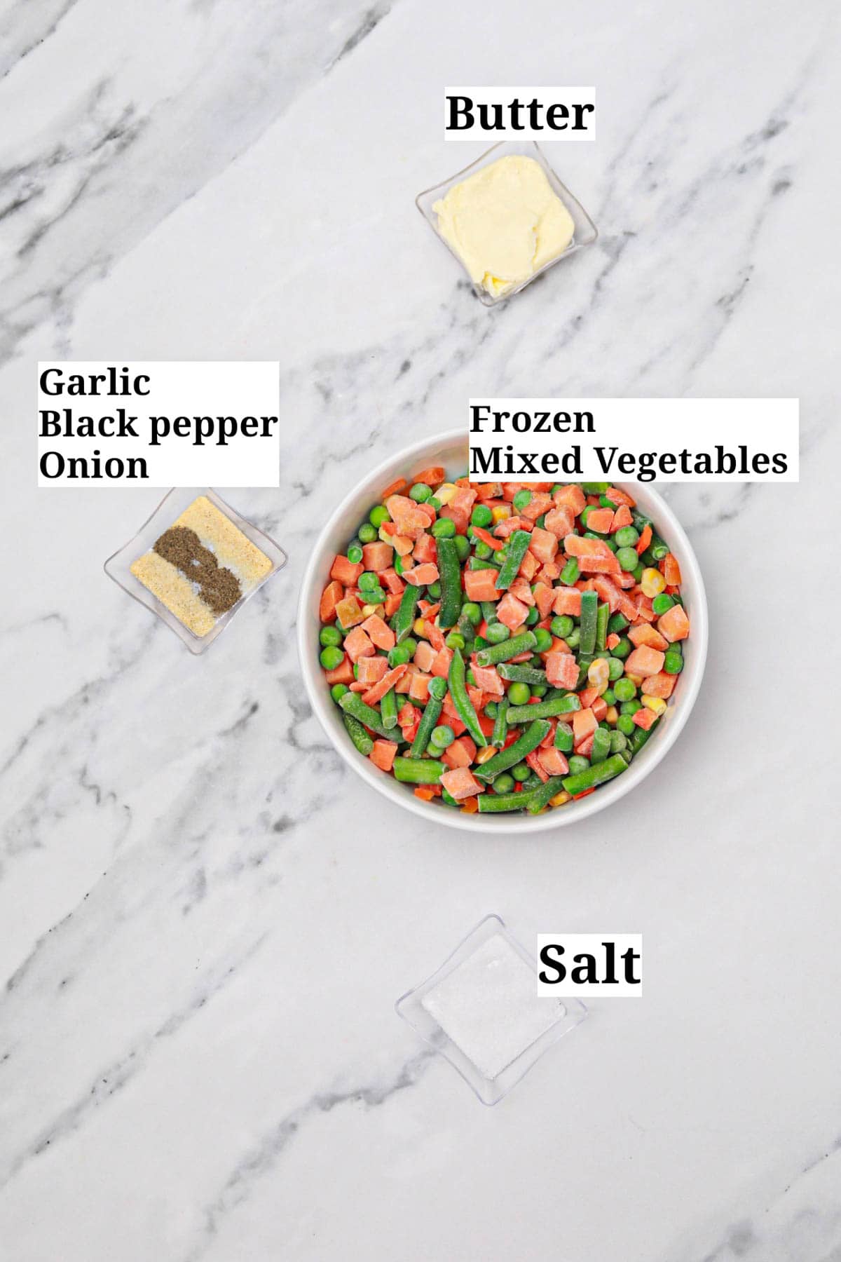 the ingredients labelled.