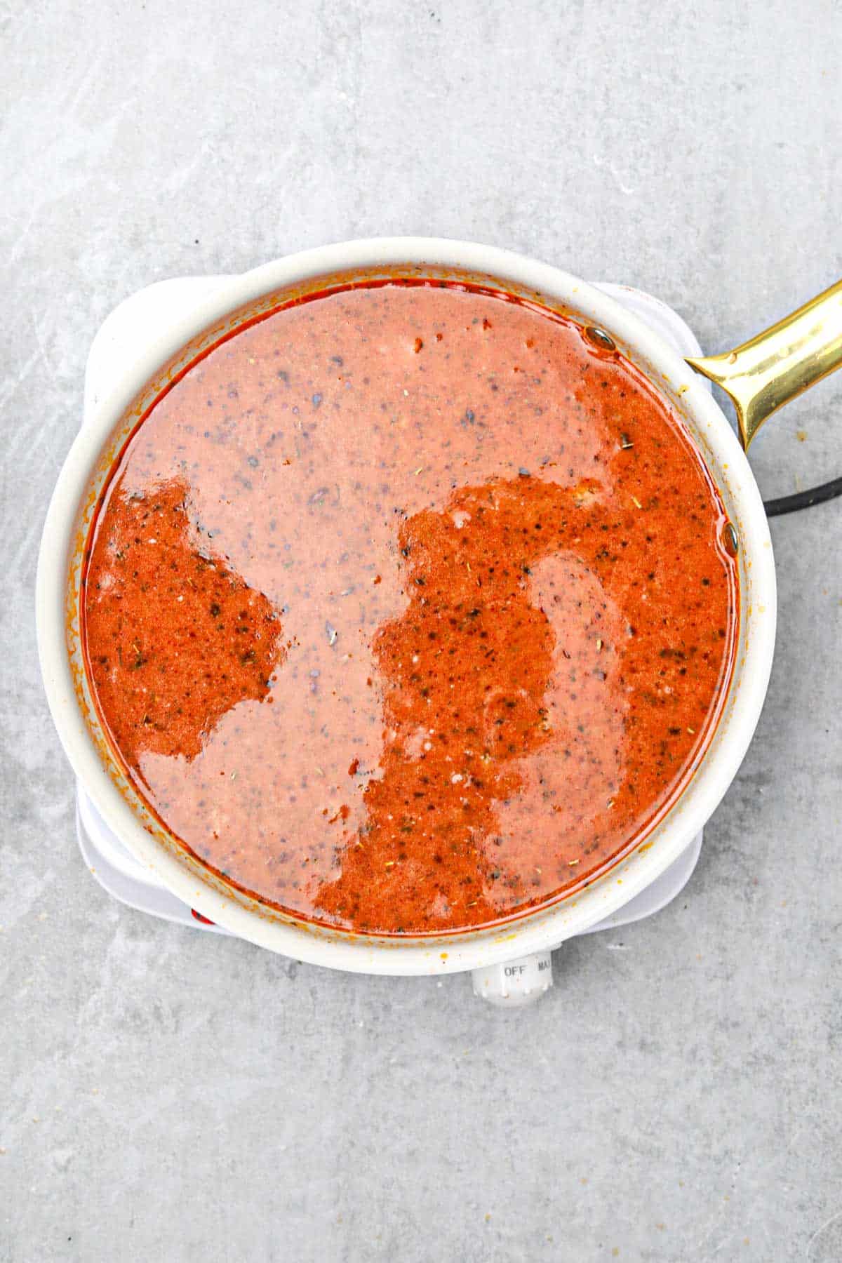 all the ingredients in the skillet.