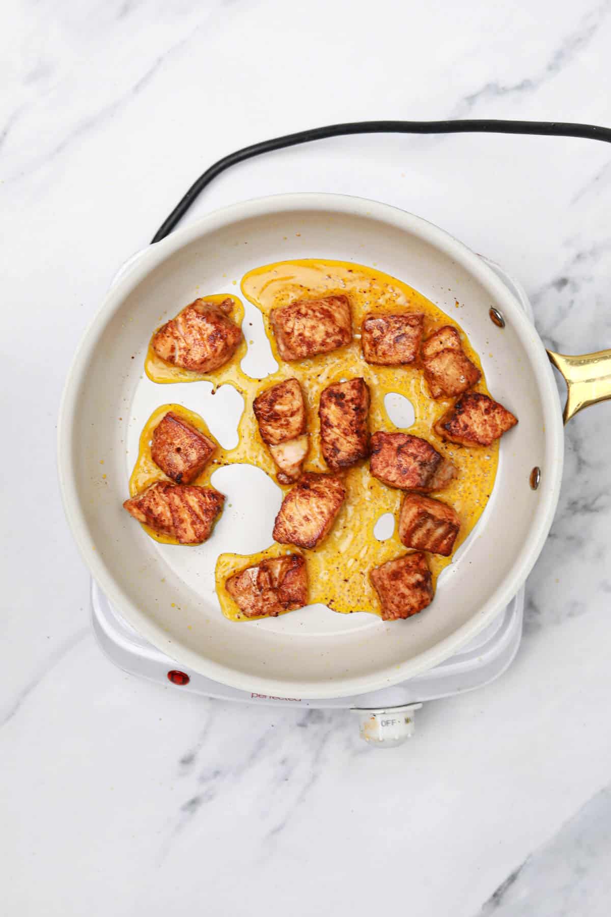 frying it in a skillet.