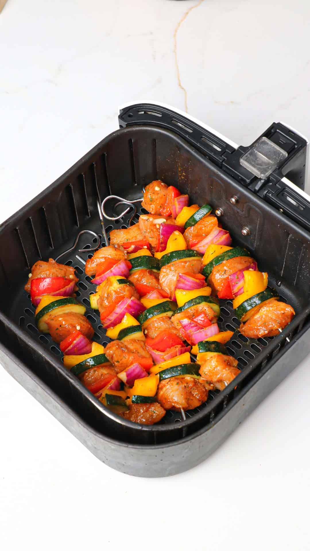 5 chicken kabobs in air fryer.