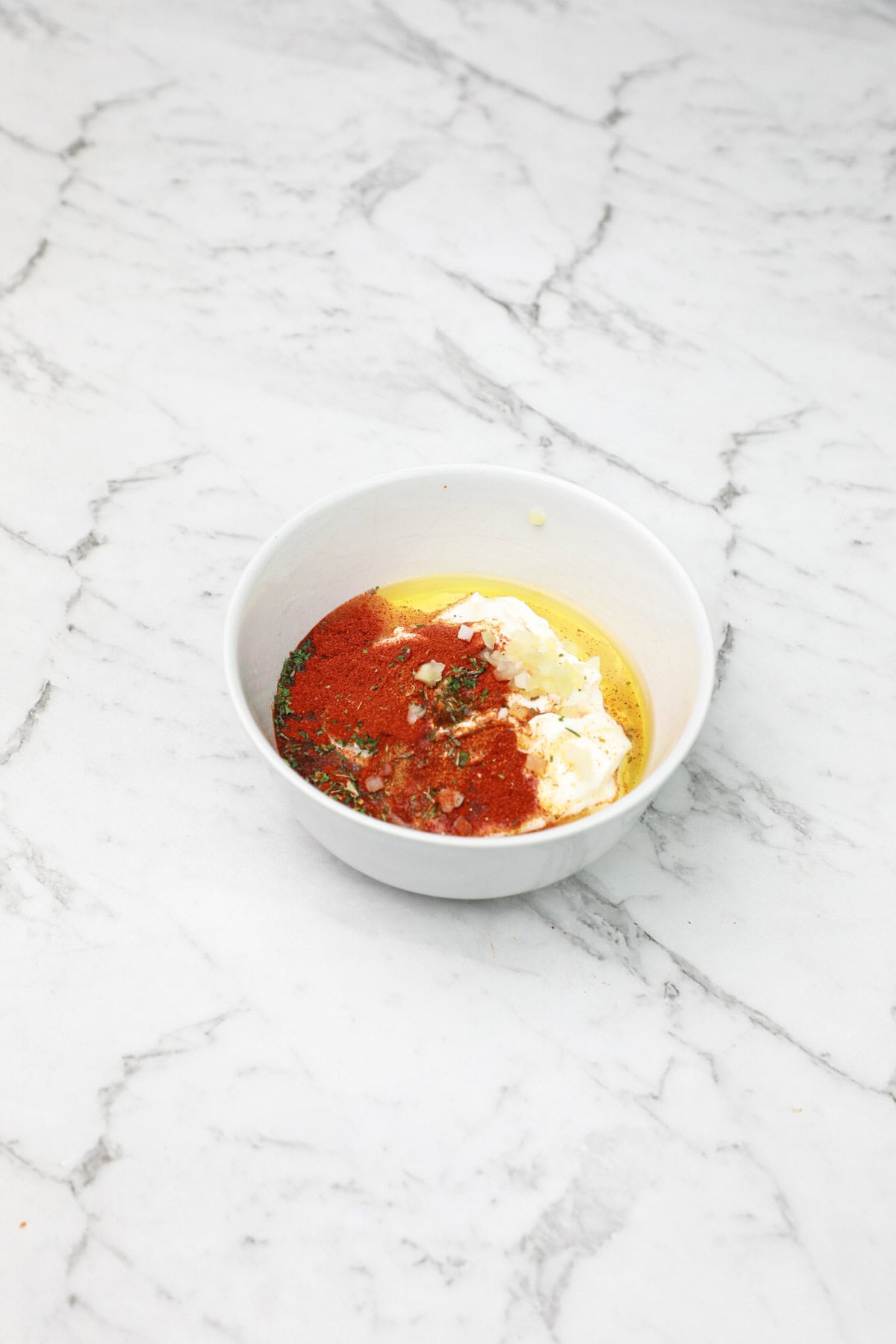 the marinade ingredients in a bowl.