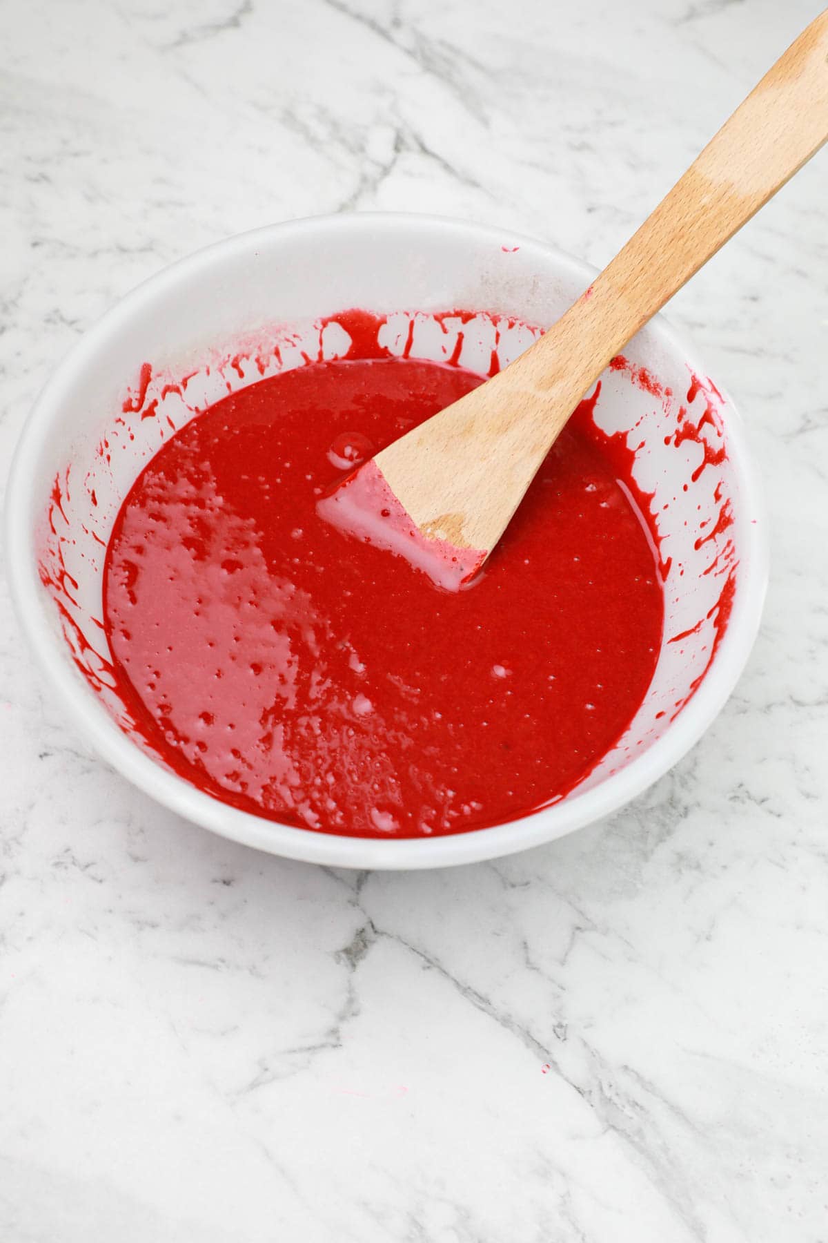cake batter in a bowl.